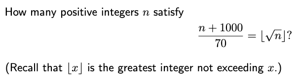Mnev_math's tweet photo. Here is a problem involving 'Greatest Integer Function (GIF)'. https://t.co/rzjjQi2RUg