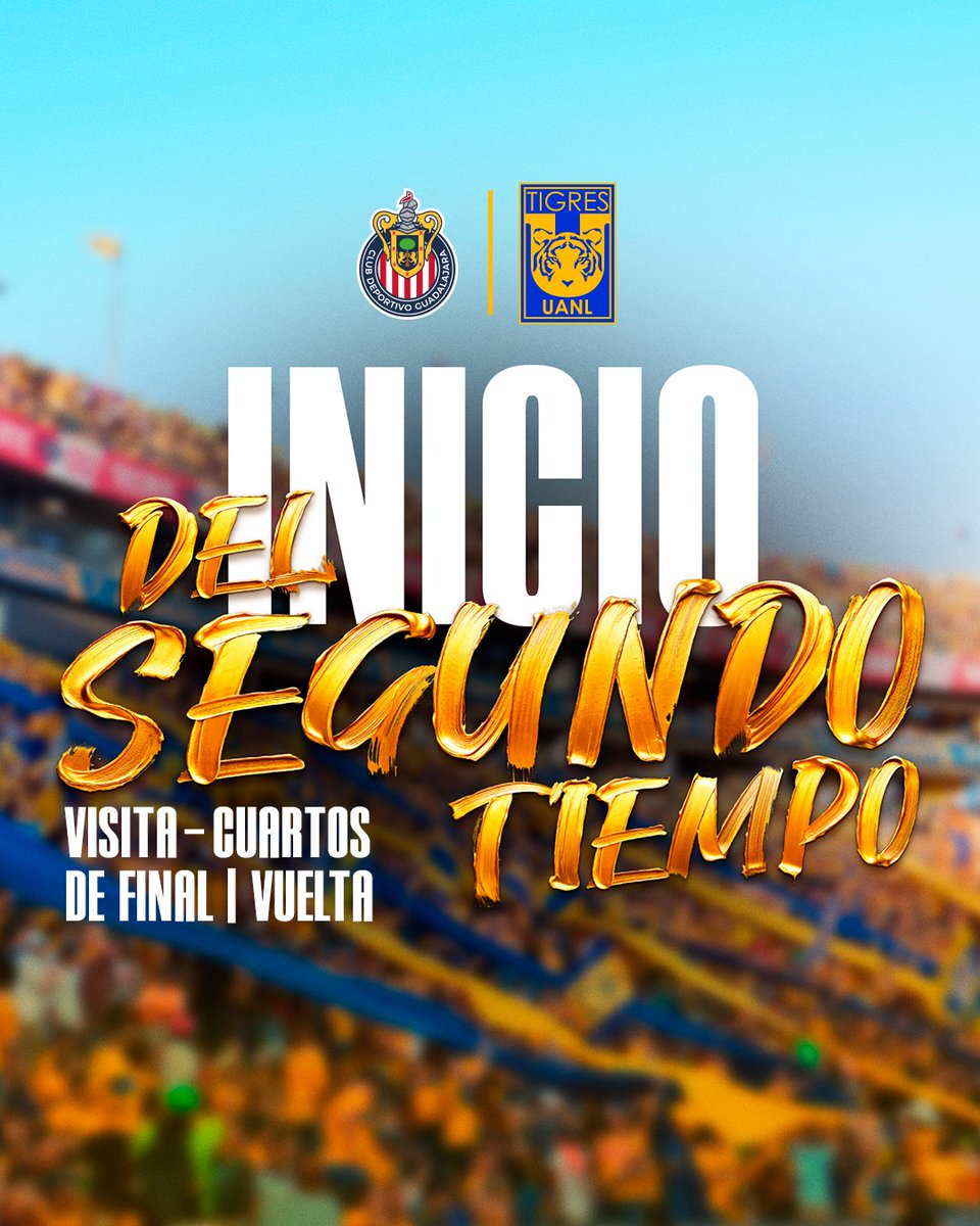 TigresOficial's tweet photo. Arranca la segunda parte. ¡Vamos equipo! 💪🏼

#SiempreContigo 👊🏼 #EstoEsTigres 🐯 https://t.co/yBICwmBxVu