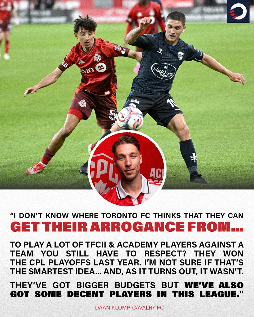 onesoccer's tweet photo. "I don't know where Toronto FC thinks that they can get their arrogance from..." 😒

Daan Klomp not mincing words when asked about Atlético Ottawa's result over #TFClive in the 2026 TELUS #CanChamp 🫢 https://t.co/Jfu4wZeRJg