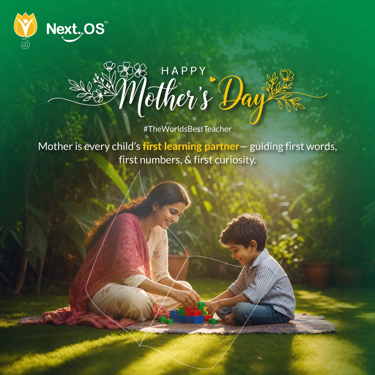 NextOS_'s tweet photo. A mother is a child’s first classroom—teaching love, values, language, and curiosity before school begins. ❤️📚 While mothers build the foundation at home, #EdTech expands learning beyond boundaries.  #MothersDay #FirstTeacher #NextEducation https://t.co/10Tqgk90ia