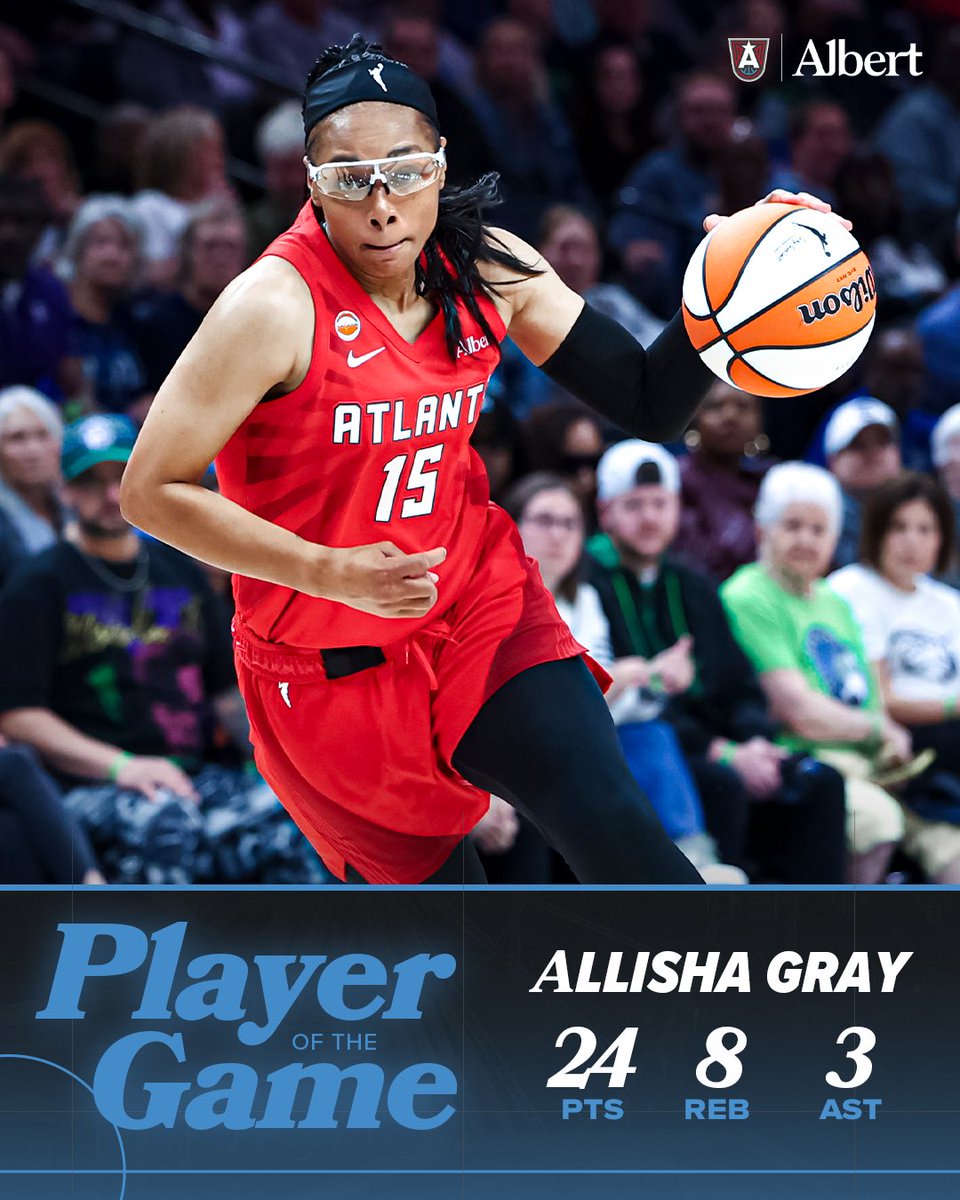 Graytness through and through.

Allisha Gray is your Player of the Game, presented by Albert.