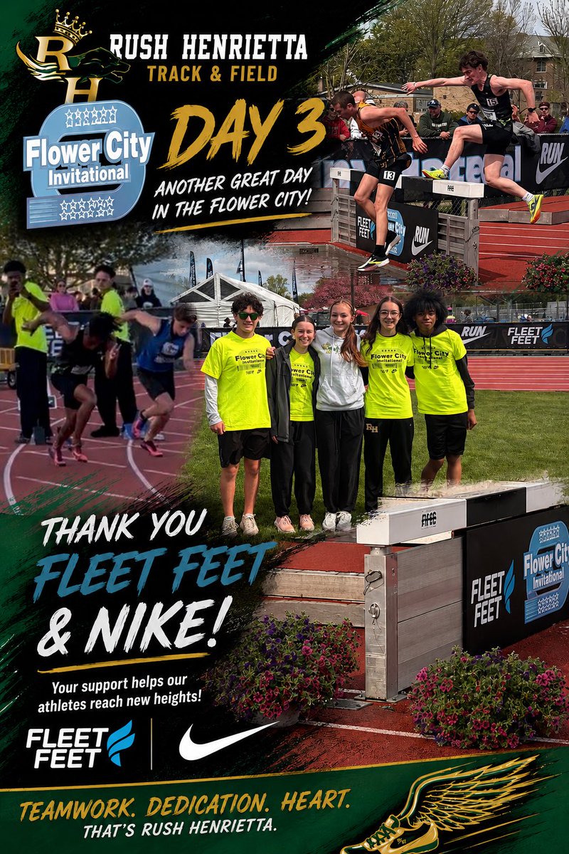 RushAthletics's tweet photo. Another great day for the Fliwer City Invitational sponsored by @fleetfeetroc @nike. Day 3 saw multiple top times and performances Thank you @rhschools @RHXCTF fir all your efforts to make for such a great 3 day event 

@PrimetimeBall_ 
@gametime585 
@IanMillsTV https://t.co/a8f7HRvQdA