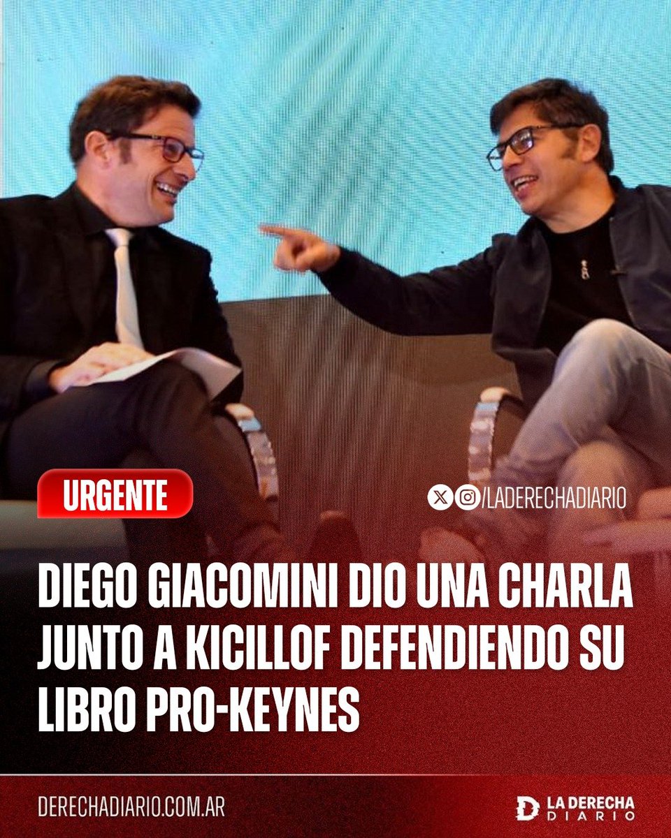 🚨🇦🇷 | VERGONZOSO: El fracasado ex-amigo de Milei, Diego "Giacominion", se bajó los pantalones y participó de una charla junto al gobernador comunista Axel Kicillof para defender su libro pro-keynesianismo, "De Smith a Keynes", a pesar de definirse a sí mismo como un libertario