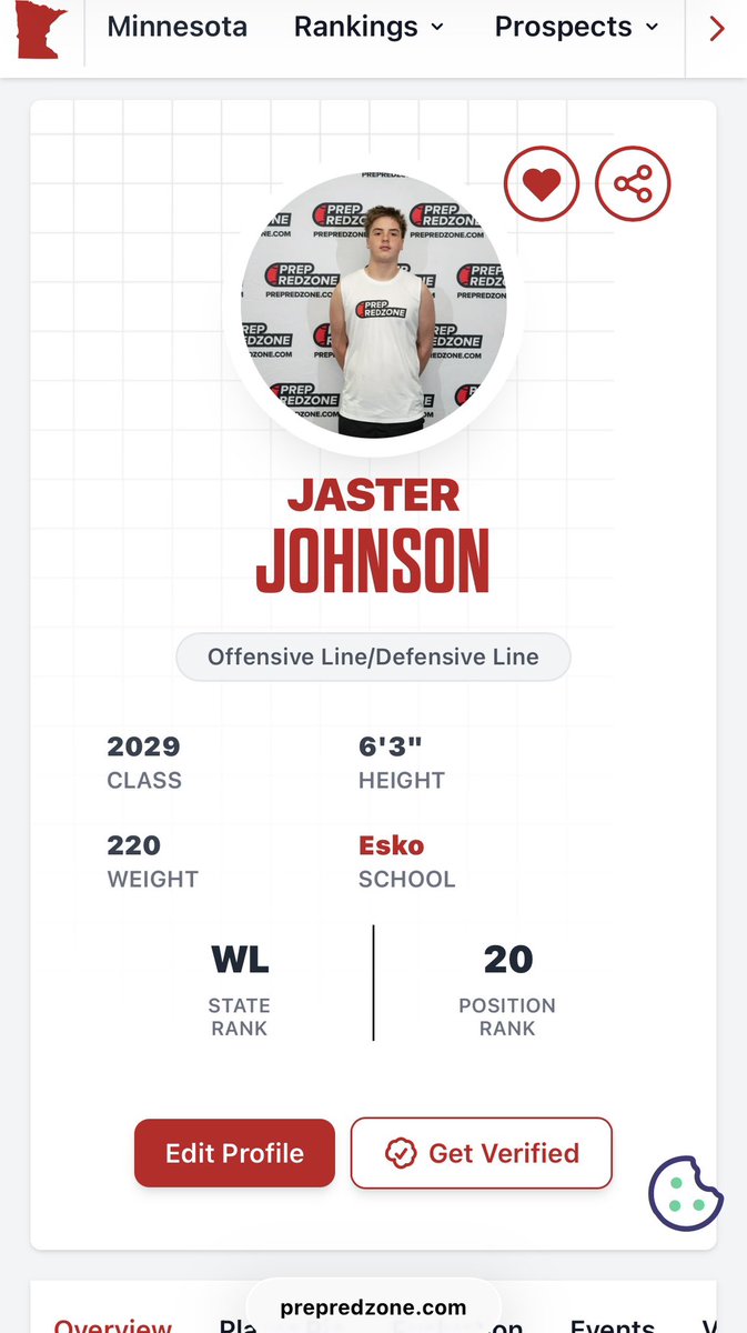 Jasterjohnson's tweet photo. Blessed to be ranked for my position! 
Cant wait to ball out this season!

@PrepRedzoneMN @OJW_Scouting @CoachDavis_UMD @koiperich3 @NWahlScouting https://t.co/gIHFLFyZTe