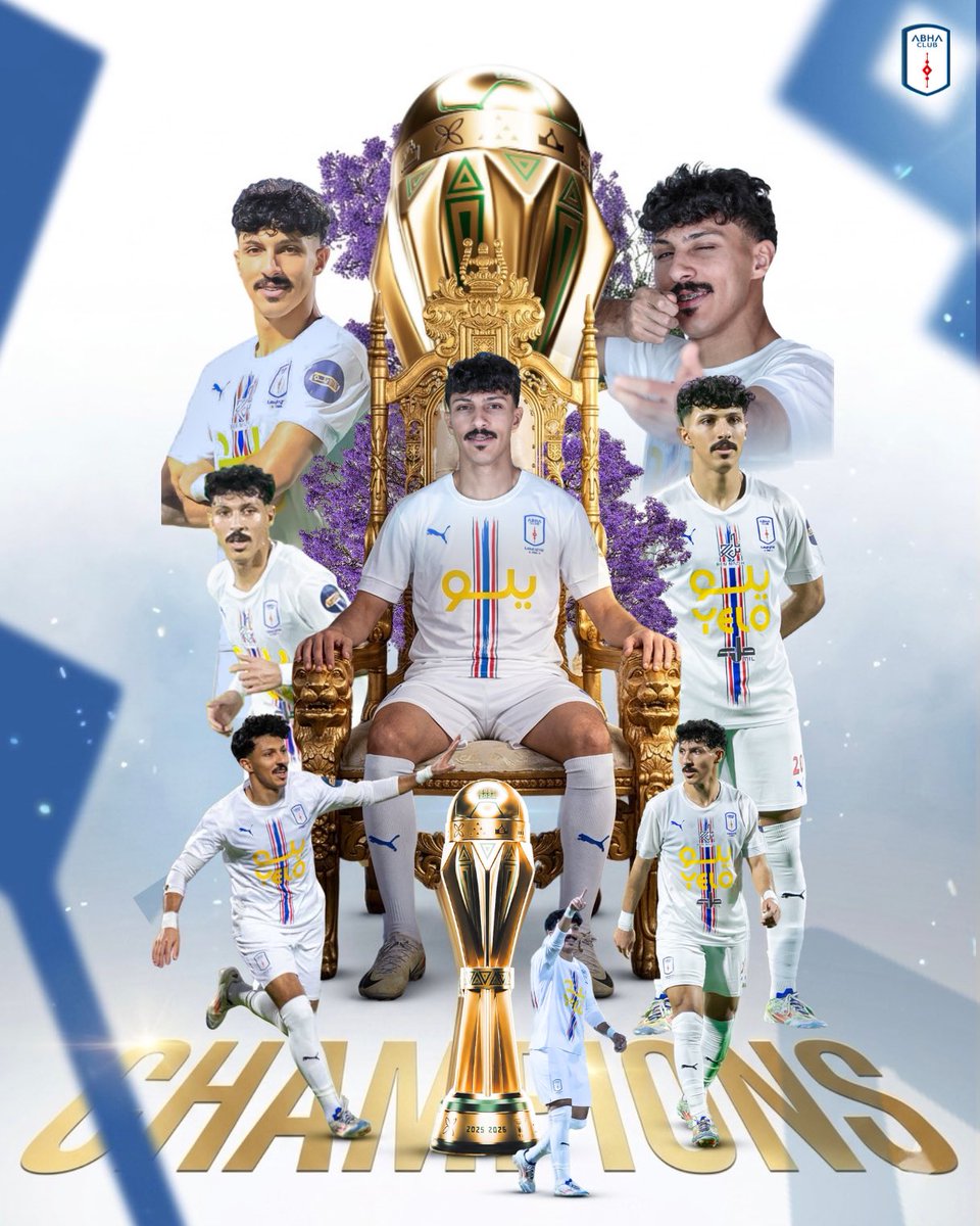alifq2030's tweet photo. سيف شمر في سماء أبها.. حمود الشمري بطل الذهب وعريس دوري يلو!
من حائل للمحالة.. حمود جاب البطولة ونال الاستحالة.

حمود الشمري: هيبة حضور.. وفرحة جمهور.. وذهب يلو بالترتيب والظهور.

ابها بطل دوري يلو 2026-2025🤩💙☝🏻
#دوري_يلو #نادي_ابها #ابها_العدالة https://t.co/OSNfnPJXuD