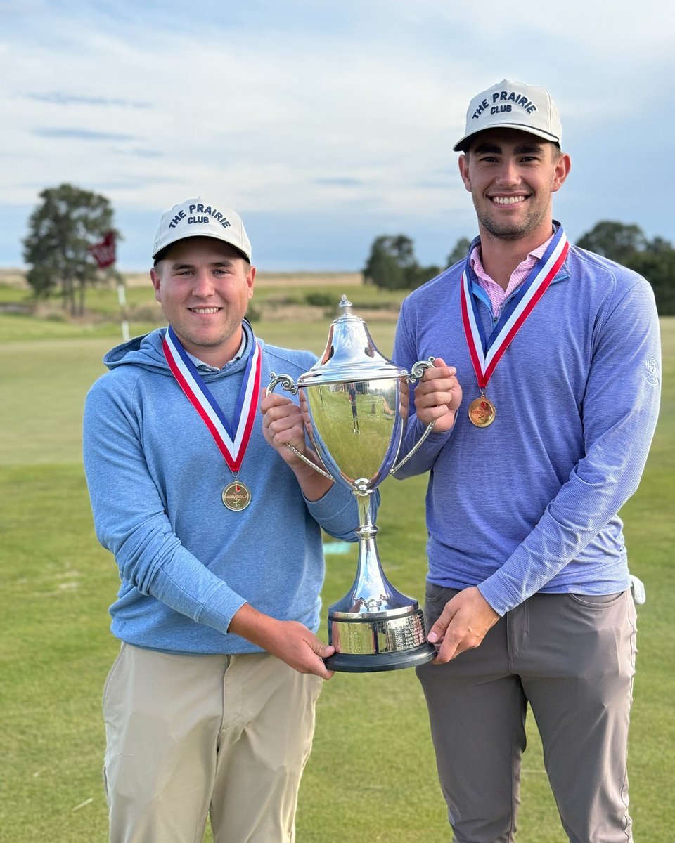 NGAgolf's tweet photo. 🏆CHAMPIONS 🏆

Kolby Brown &amp; Brock Kuhlman are the 25th Nebraska Four-Ball Champs!
69 (-4)
65 (-8)
134 (-12)

Full Results: https://t.co/vDFxEyiOpr https://t.co/ITiKjBlExp