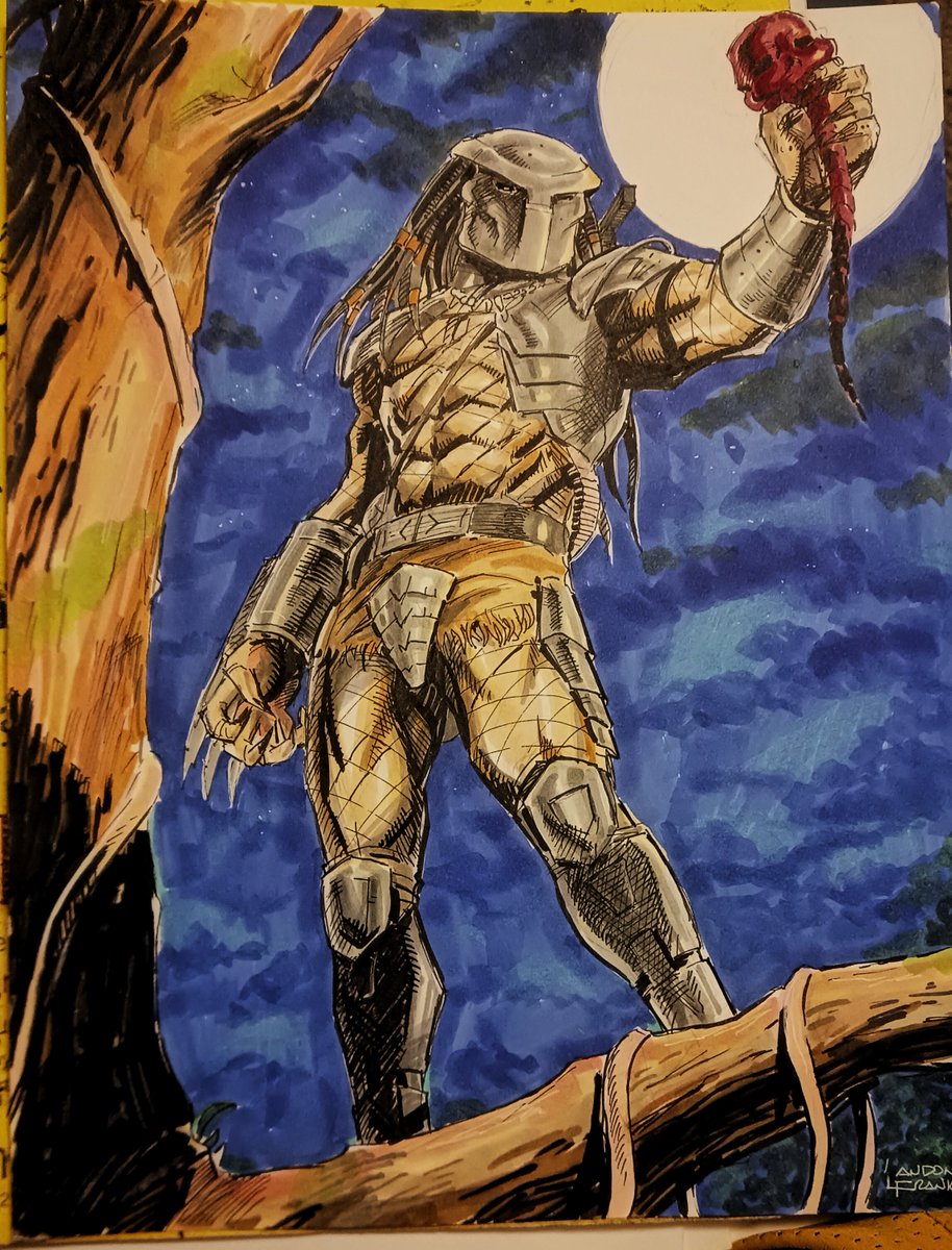 WaywardCrossArt's tweet photo. Predator commission in color. This was a blast to draw. #Predator #art #illustration #predatorbadlands https://t.co/cqhdk6HNmD