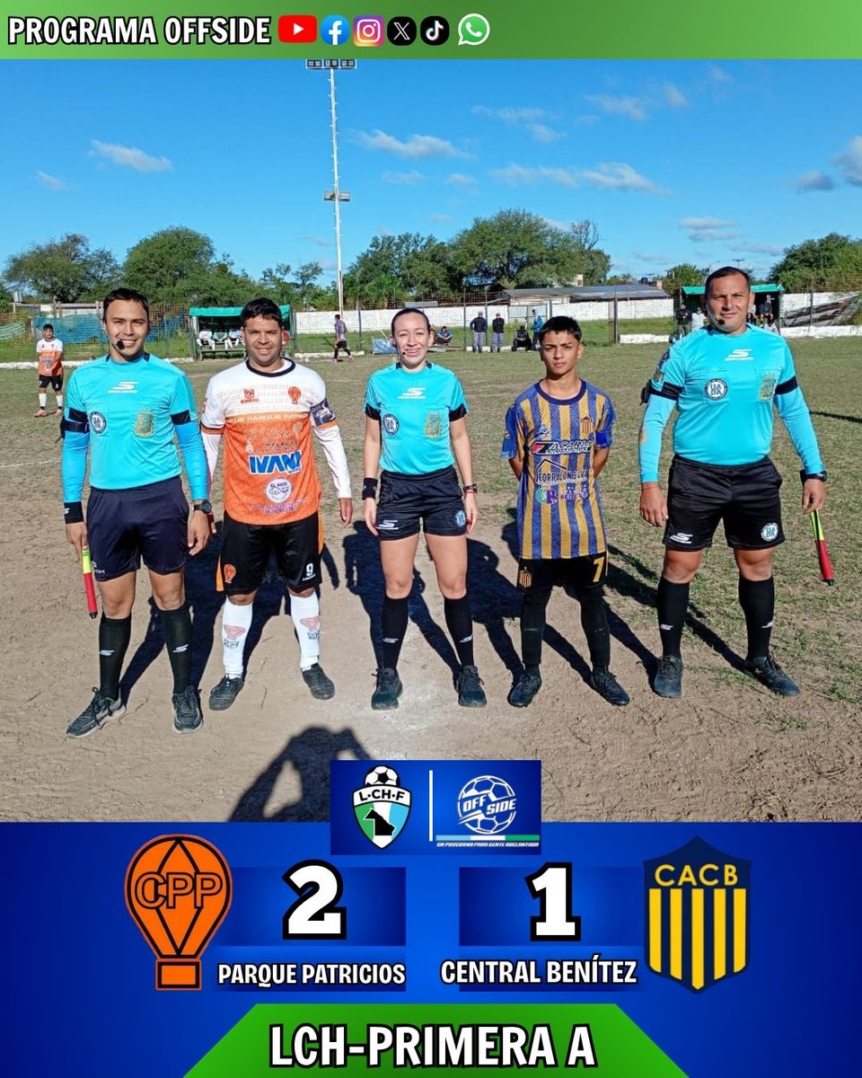 programaoffsid3's tweet photo. 📃 Parque Patricios superó 2 a 1 a Central Benítez en cancha de Chaco Hebrón, por la 8va del Apertura en su Zona A. Los goles de Pérez y Cazafú para el ganador, empató transitoriamente Hugo Gómez para los de Benítez. Los dos terminaron con diez

🔗 LINK: https://t.co/JXbar0iM6y https://t.co/vd7BmUJe3p