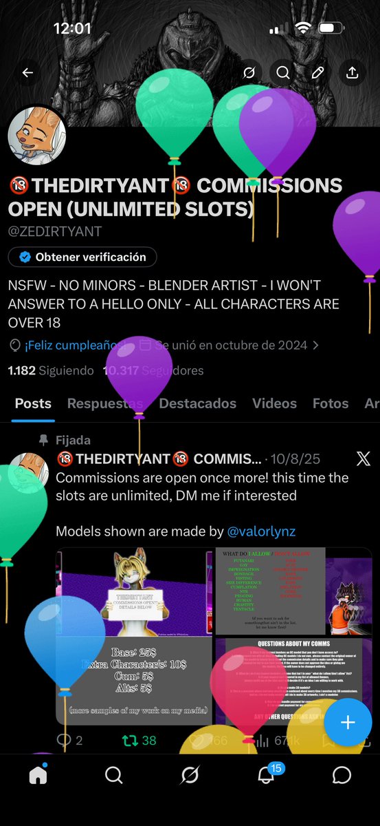 🔞THEDIRTYANT🔞 COMMISSIONS OPEN (UNLIMITED SLOTS) tweet media