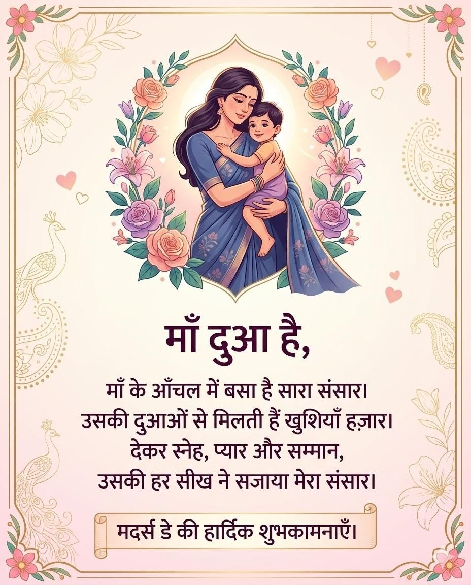 ANITA7547125037's tweet photo. माता जीवनस्य प्रथमं गुरुः, प्रेमस्य च अनन्तः स्रोतः अस्ति। पूज्य Saint Gurmeet Ram Rahim Ji शिक्षयन्ति यत् मातुः प्रेम, त्यागः, संरक्षणं च कदापि विस्मर्तव्यं न, अपितु तस्याः सम्मानः सेवा च आजीवनं करणीयौ। 
#MothersDay 
#MothersDay2026 https://t.co/vblLzaAXM8