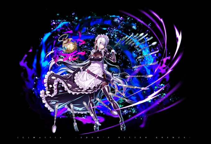 ソーシャルゲーム『エデンズリッターグレンツェ』 【メイドの日】ユーリカ、を 描かせていただきました。 #エデンズリッターグレンツェ #グレンツェ #メイドの日 ※画像は運営、版権元の許可をいただき掲載しています。 (C)Waffle -EDEN'S RITTER GRENZE-
