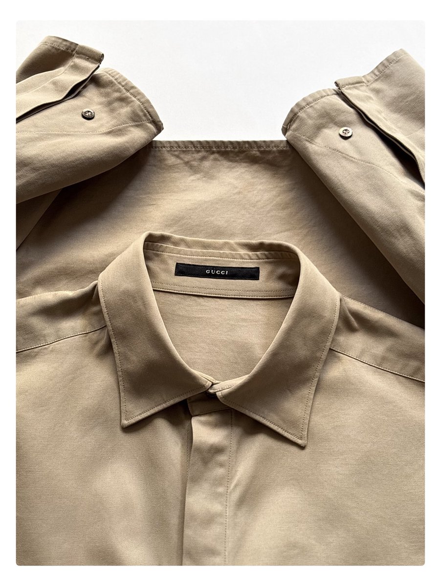 90s GUCCI by TOM FORD Made in Italy Cotton Twill Shirt 18,000円