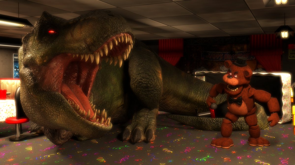 Animatronic  meets other Animatronic :P

This old render was definitely one of the most bizarre ideas I've ever had, but I love it!
:3

freddy by: <a href="/movie_s21476/">FNaF_MOVIE_model pack</a> 

buck (or freddy idk): <a href="/DracoW_24Z/">DracoWarrior 🐉</a> 

map: I don't remember anymore, sorry u-u