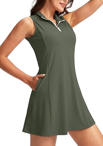 OH SHOOOOOT I just received Viodia Women's Tennis Golf Dress with  Shorts Active Exercise Workout Sports Athletic Dresses for Women with  Zipper Pockets - X-Small - Sage Gre from marcolus17 via Throne.
