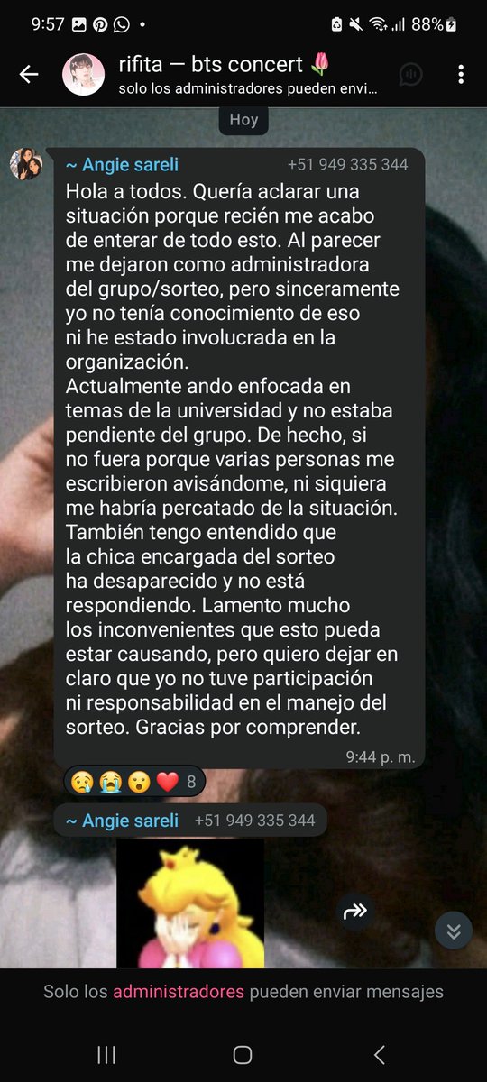 CamilaC87487's tweet photo. ESTA SITUACIÓN ES MUY LAMENTABLE, como es posible q supuestas Armys se aprovechen de #fans que mueren por  asistir al concierto de los chicos, estafando y mostrando pruebas falsas aludiendo q tienen entradas, un caso me pasó a mi hoy a las 9:44 p.m en Lima-Perú, varias fans y yo+ https://t.co/CWjmcsksOU