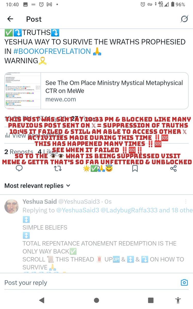 YeshuaSaid3's tweet photo. @LadybugRaffa333 @dawnlegge67 @VictoriaCapps8 @Alberto11732198 @ManyWindstorms @recklessrob1971 @Palmtreechic3 @clvyska44 @LAURIEANDERSE23 @Choosingfree @elonmusk @realDonaldTrump @MELANIATRUMP @DonaldJTrumpJr @EricTrump @BARRONTRUMP @RealAlexJones @joerogan @TuckerCarlson #SOURCE_OF_ALL
#ELOHIM #GOD
#YeshuaSonofGod #Alpha_Ξ_and_Omega_Ξ©
#HolySpiritofTruthandLove
#Messenger_Angels
ποΈ 911 EMERGENCY REMINDER ποΈ
@elonmusk
WHAT IS NOW βΌοΈ
SUPPRESSION OF DIVINE TRUTHS ON π & THEIR
CONSEQUENCES OF JUSTICE βοΈ KARMA &
REFLECTIONS WHEN THE CUP IS π FULL https://t.co/wTdIqp4bb1