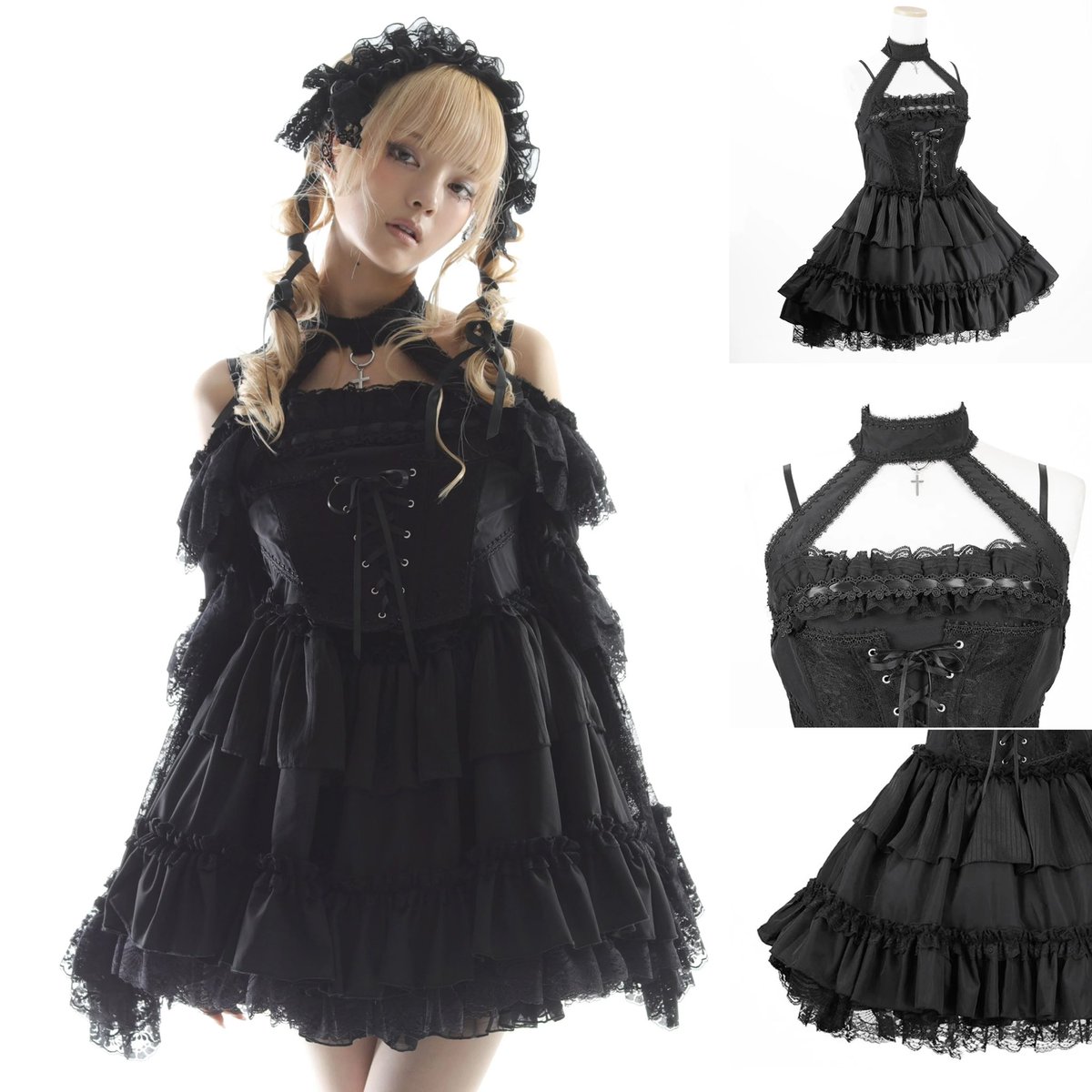MINI BUSTIER CORSET LACE UP DRESS 🪽 ☆カラー☆ White Black ベルト