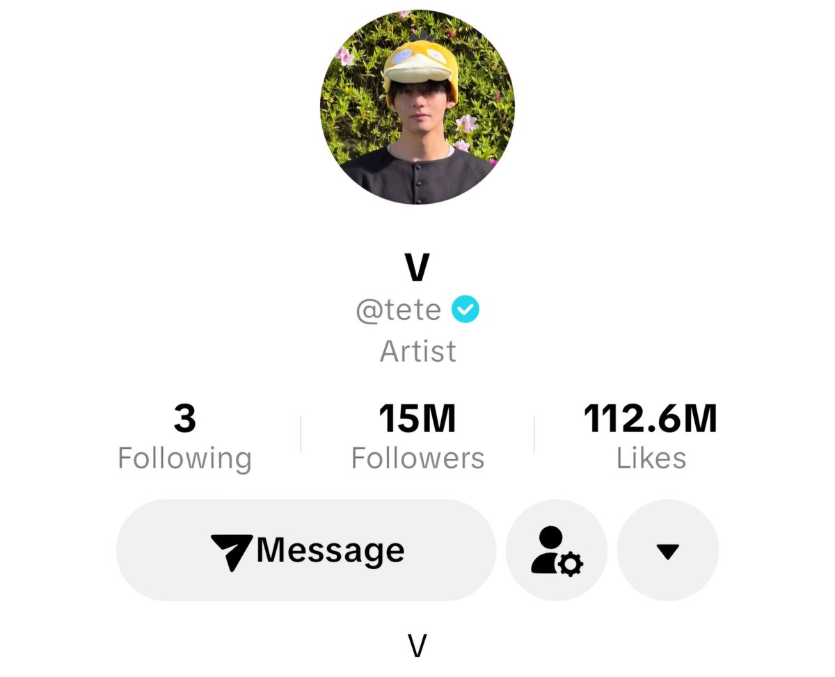 Congratulations for gaining 15M followers on TikTok, Kim Taehyung 🎉
