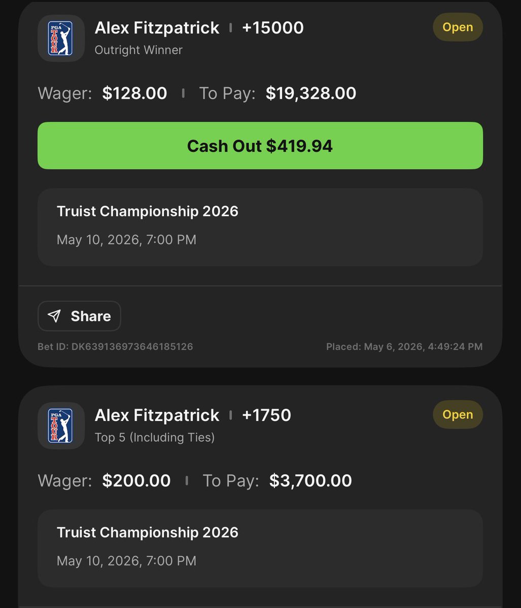 DogandJoefund's tweet photo. Moving up in the ranks of elite 1st year @PGATOUR handicappers. Special thanks to @audavidb master class 🙏
The student may have pulled a rabbit here. #timetosweat https://t.co/kXcYRcQDop
