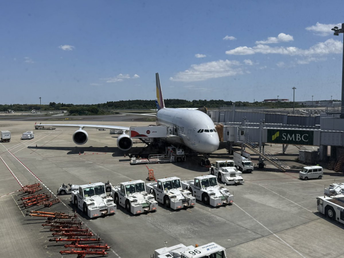 JURabbit_Photo's tweet photo. Now boading！
Ashiana Airlines OZ101 heading to Seoul Incheon Int'l Airport(ICN) from Tokyo Narita int'l Airport(NRT).

Assigned Aircraft: 
HL7640 Airbus A380-800

A380は初搭乗！外航も初です。 https://t.co/C50yp0sZ3C