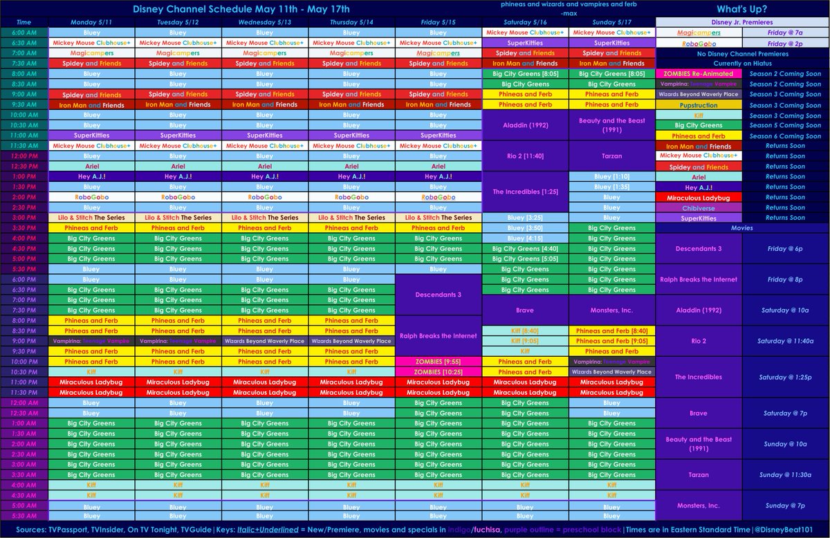 DisneyBeat101's tweet photo. Disney Channel and Disney XD Schedules for 5/11 - 5/17!

- New Magicampers and RoboGobo!
- Tons of movies
- Kim Possible movies on the weekend on Disney XD! https://t.co/CuJ9Mz98YC