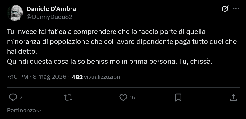SignorErnesto's tweet photo. Ehm...no @DannyDada82 .

Tu fai parte di quella minoranza di dipendenti pubblici(l'Istat é finanziato dalla spesa pubblica essenso un ente pubblico) che assorbe il 40% circa di spesa primaria e CHE VIENE PAGATO con le tasse dei privati.

Un dipendente pubblico vive
1\ https://t.co/W7V9kNqqJG