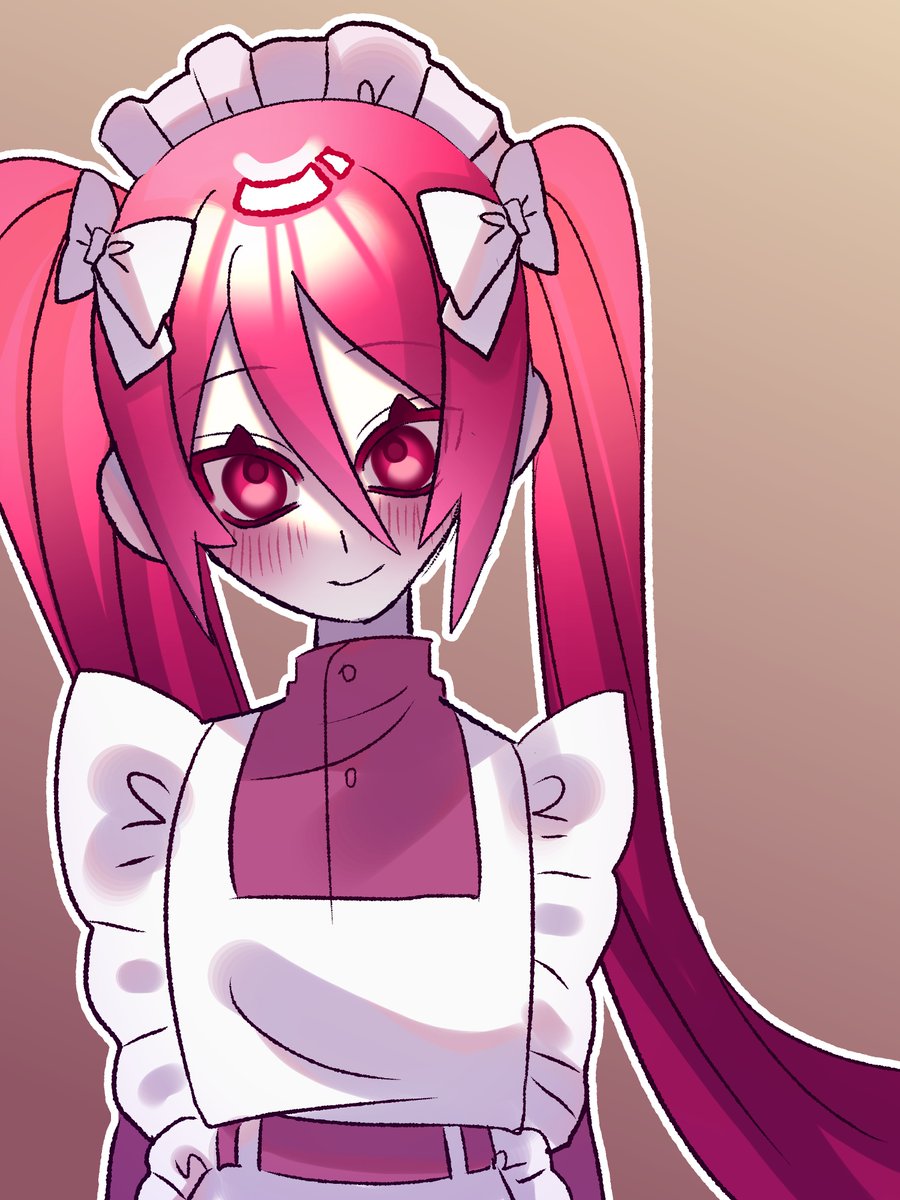 赤白黒の子たち #illustration #OC #メイドの日