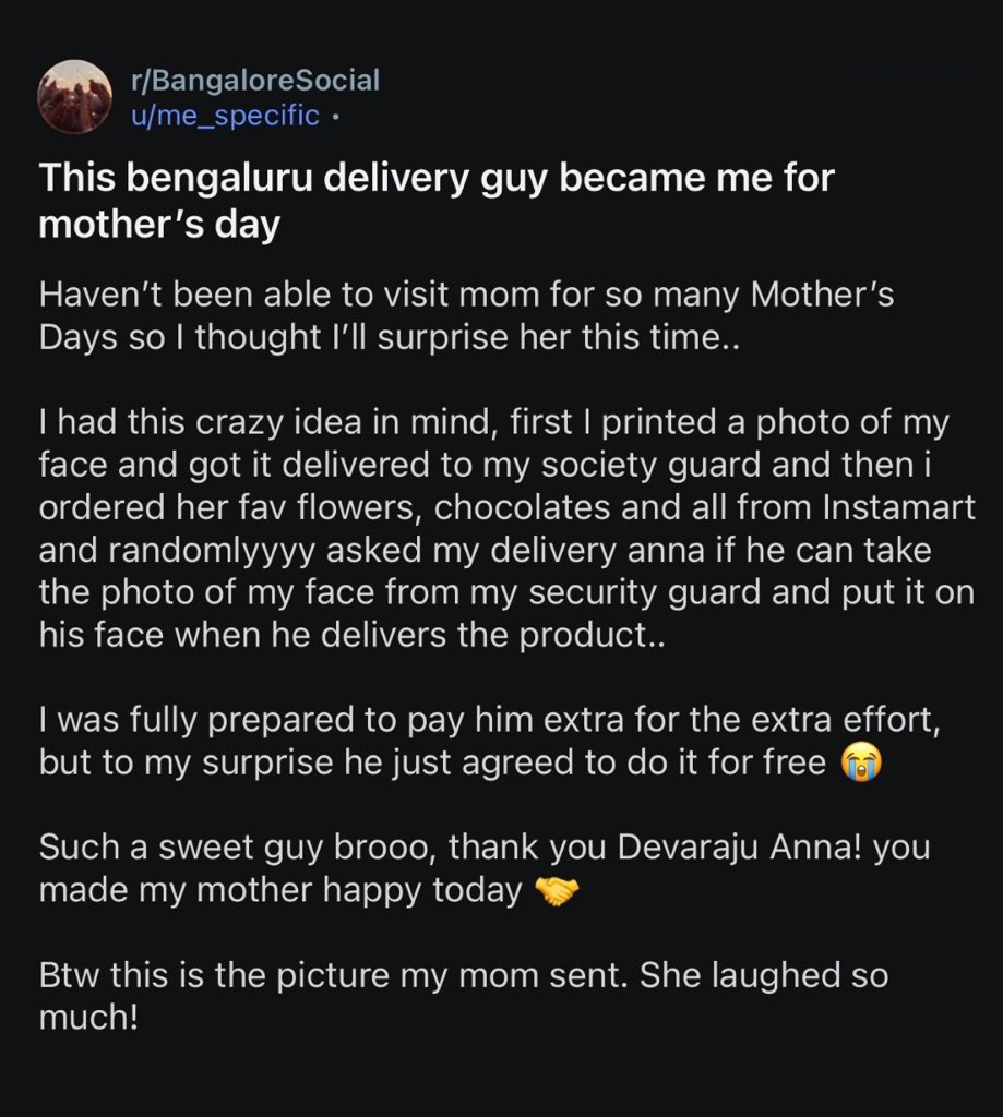 gharkekalesh's tweet photo. And the award for the best Mother’s day story goes to... https://t.co/gwsyAzm18l