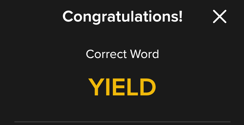 LPyae985453's tweet photo. 📢(WOTD)📢
​📅 Date: 10 May 2026
🔢 Word Length: 5 Letters
✅ Today's Answer: Y I E L D
 👉🏻 https://t.co/5uNXctcLqG 🚀✨
​#Binance #WOTD #Yield #CryptoRewards #DailyChallenge #BinanceBurma #Blockchain #May2026 #PassiveIncome https://t.co/5RmeE6u2qm