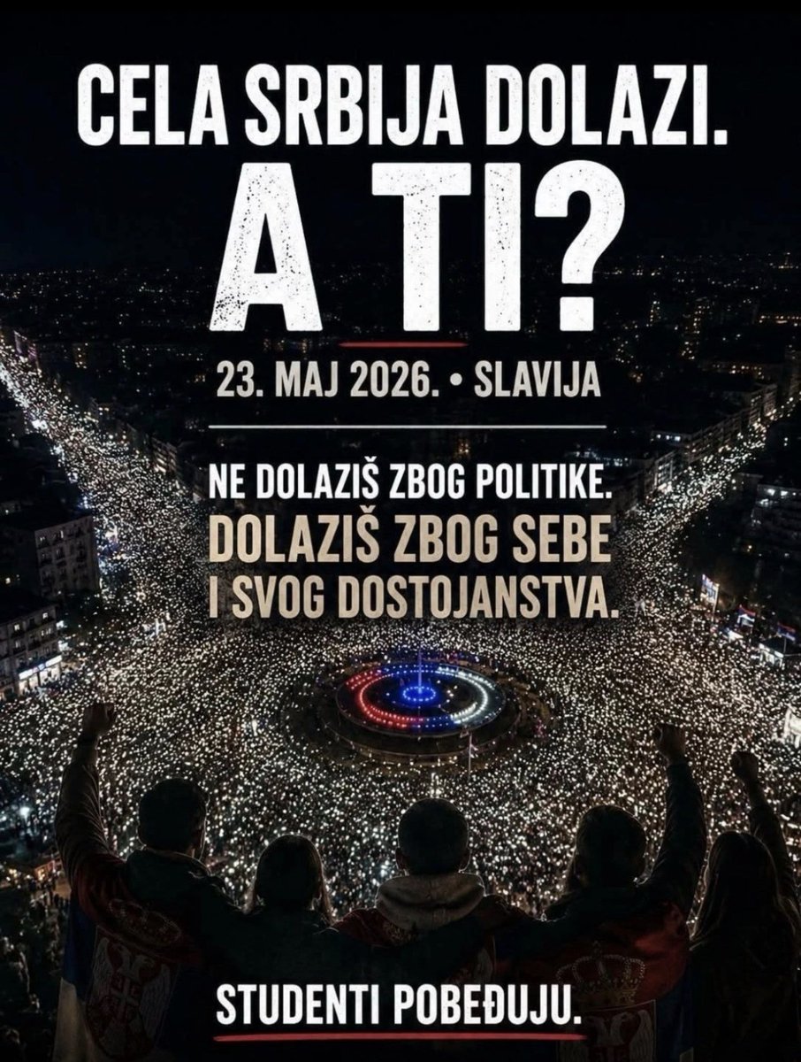 Svi znamo gde ćemo biti
23.05.2026. 💪💪💪
#studentipobedjuju