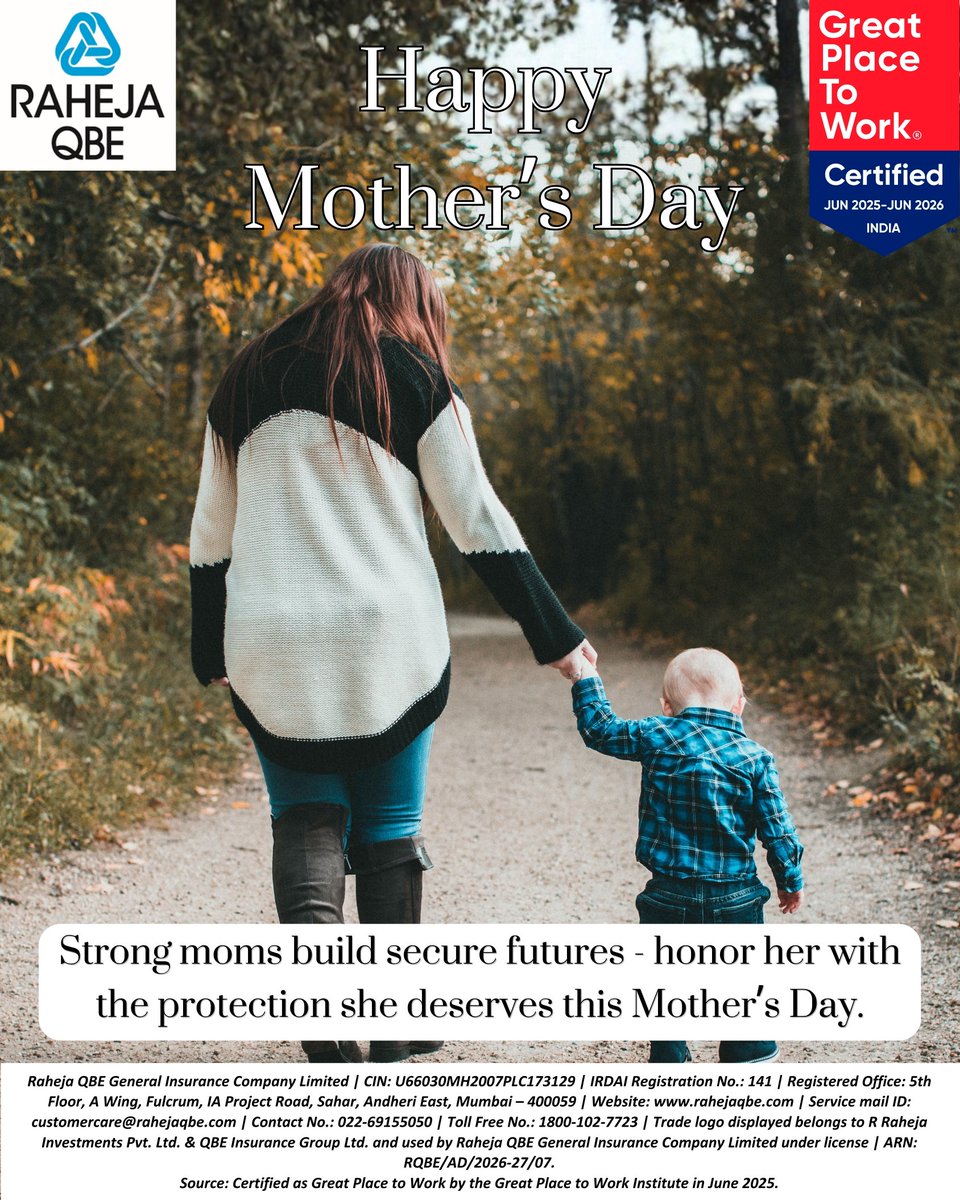 RQBEGI's tweet photo. This Mother’s Day, give her the peace of mind she’s always given you—because her care deserves protection too. #Mothersday #insurance #insurer #RahejaQBE https://t.co/EJyy7Xixyo