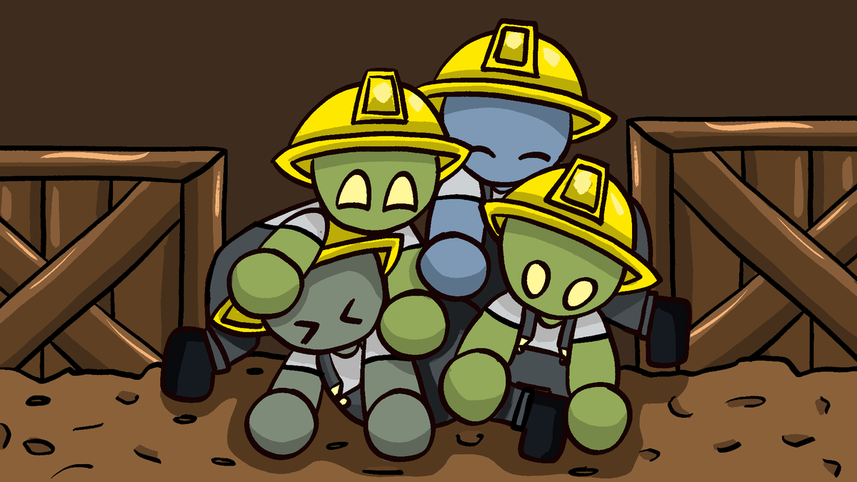 glorgosmines's tweet photo. Off the clock, life as a worker in the mines isn't too bad honestly ... 

Glorgo’s Microplastics Mine is an absurd incremental game developed by students at USC for the AGP program 2025-26 cohort. Visit us at Expo in May 2026 + wishlist on Steam + itchio!  #gamedev #indiegame https://t.co/xwG7v18dTV