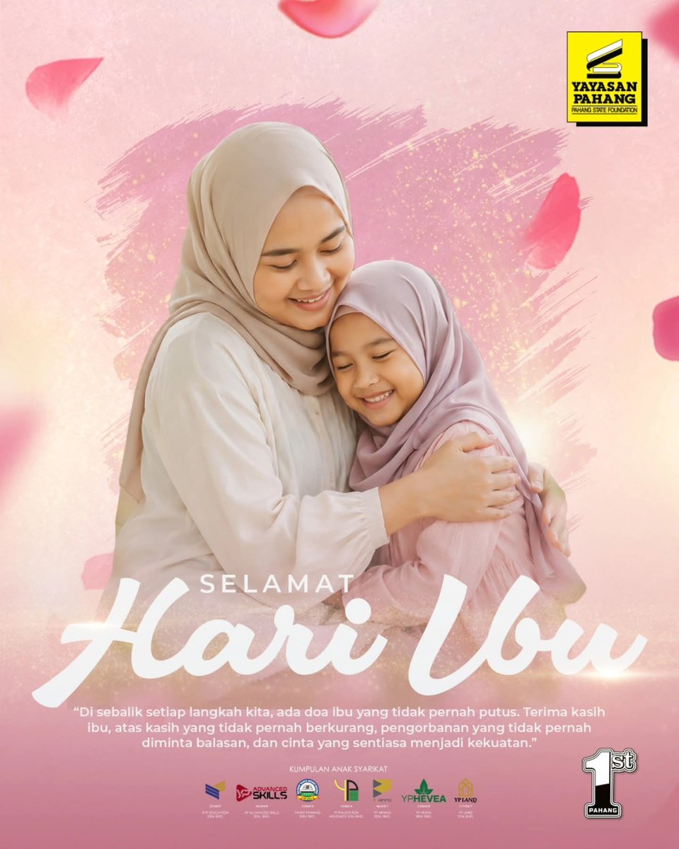 YayasanPahang's tweet photo. Tiada kata yang mampu menterjemah kasihmu. Selamat Hari Ibu buat semua permaisuri hati! 👑

Terima kasih Ibu kerana menjadi inspirasi dan penyokong nombor satu dalam perjalanan menuntut ilmu. Semoga sentiasa dalam peliharaan Allah SWT.

#Pahang1st #YayasanPahang #HariIbu https://t.co/xawNwm4lDt