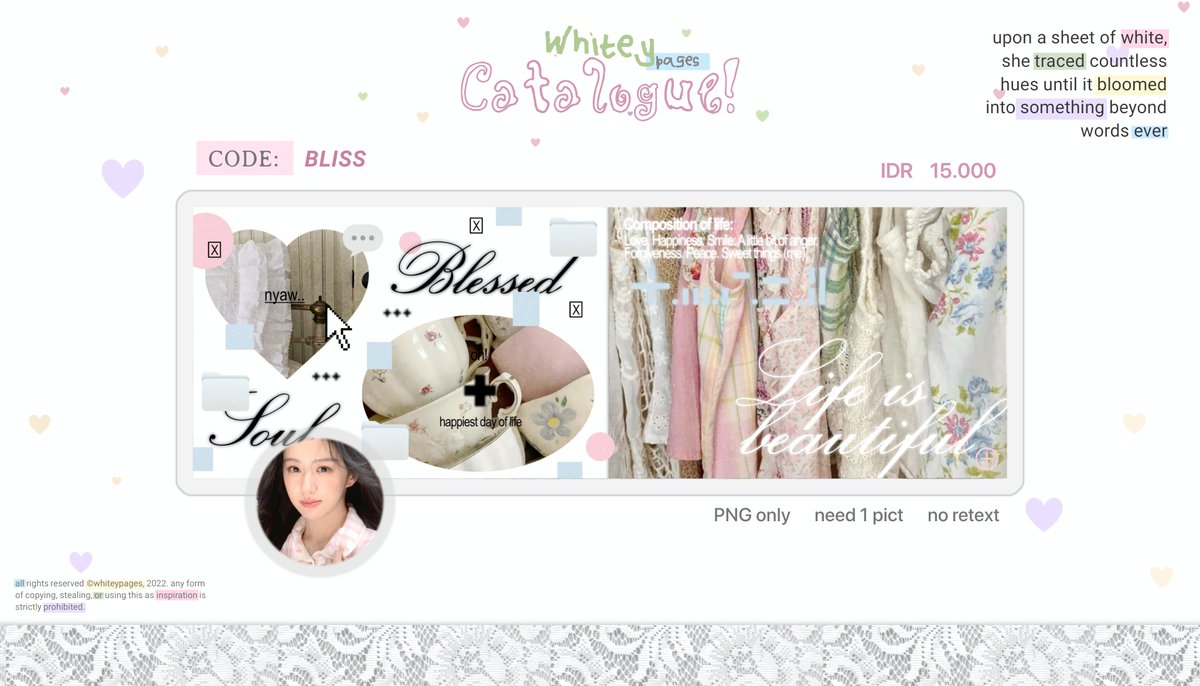 whiteypages's tweet photo. help repost? thank u! 𓇢 𓆸

happy sunday!! for those who have been waiting patiently, Mary lagi OPTIP / open titipan buat 6 katalog layout yang bisa kalian cek dibawah.

hopefully there's something that catches your eye. scroll down for more information and details :3

#bealanja https://t.co/FTjEieKX36