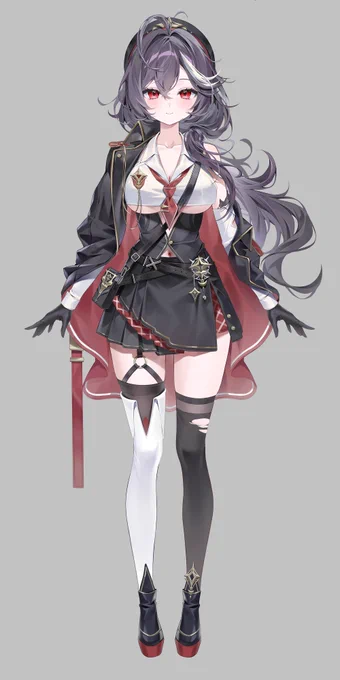 VTuber 초승달()さんの新しい衣装のデザインとヘア作業を行いました! 基本モデルは @ FymriE 先生が制作してくださいました。