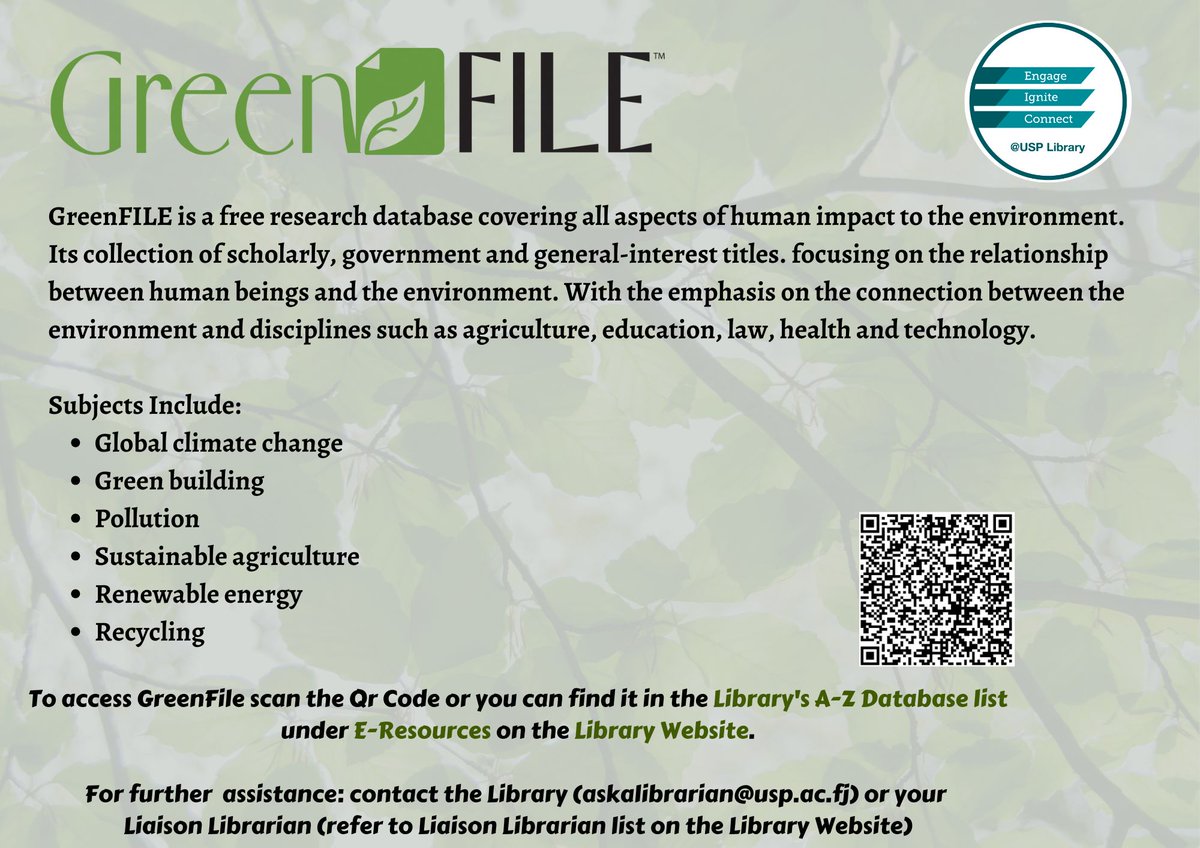 USPlibrary's tweet photo. Library database : GreenFile https://t.co/XXte3dlAB6
