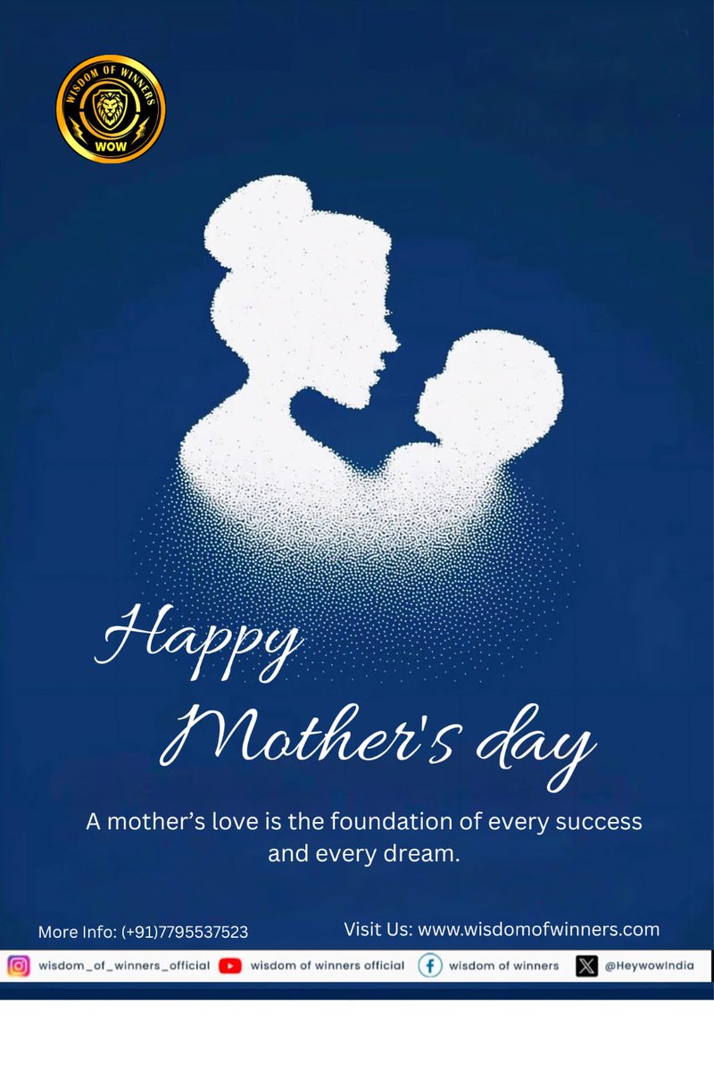 HeywowIndia's tweet photo. Happy Mother's Day 🏵️- from Wisdom of Winners ✨

On this Special Day, we honour all the Mothers who have shaped our lives with their unconditional love and boundless Wisdom.

#mothersday#wisdomofwinners#familylove#WOW#respectmother https://t.co/wvNUIj83LP