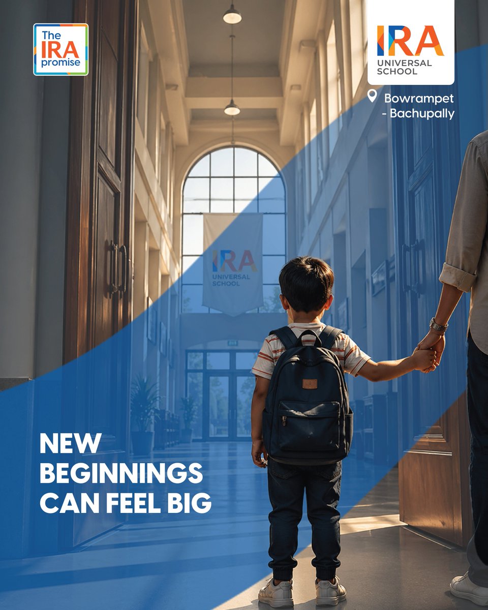 IraUniversal's tweet photo. New beginnings can feel overwhelming for children
That’s why at #IRAUniversalSchool, no child walks in alone.

Our Buddy System helps every child feel welcomed, supported.

🎓Admissions Open
📞80198 91199 / 80198 92299
🌐https://t.co/cAoySNZnpp

#AdmissionsOpen #BowrampetSchools https://t.co/HvL00dIYWL