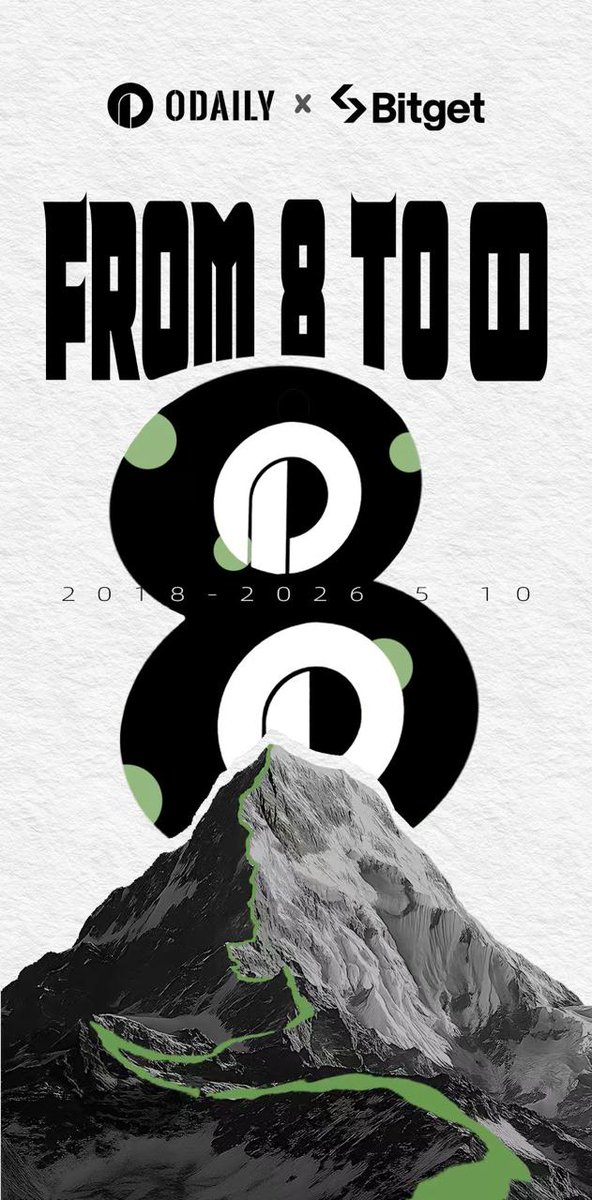 祝 #Odaily8周年# 生日快乐🎂🎂

让我们以8为序，继续向♾️出发🚀

8周年福利抽奖活动来袭！

参与方式：

✅关注 <a href="/Bitget_zh/">Bitget中文</a>  + <a href="/OdailyChina/">OdailyNews</a>
✅转发+点赞本条推文
✅评论区留下你的周年祝福

🎁抽3位幸运粉丝，送出Odaily星球日报周年限定周边！

⏰5月13日 18:00 UTC+8 准时开奖