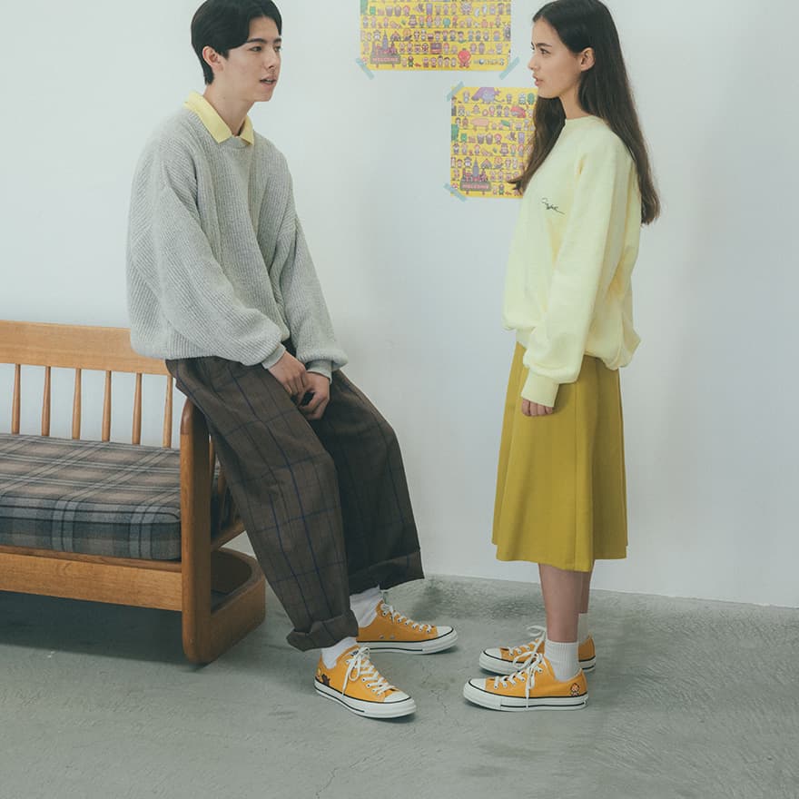 hobonichimother's tweet photo. 「MOTHERのSUMMER」には、『MOTHER3』20周年の記念日にもお伝えしていた、CONVERSE✕MOTHERのオールスターも並びます。オールスターの次世代モデル「ALL STAR®」をベースに、リュカとクラウスのふたごのきょうだいとボニーをデザインしました。 https://t.co/Go3Xd6SokC