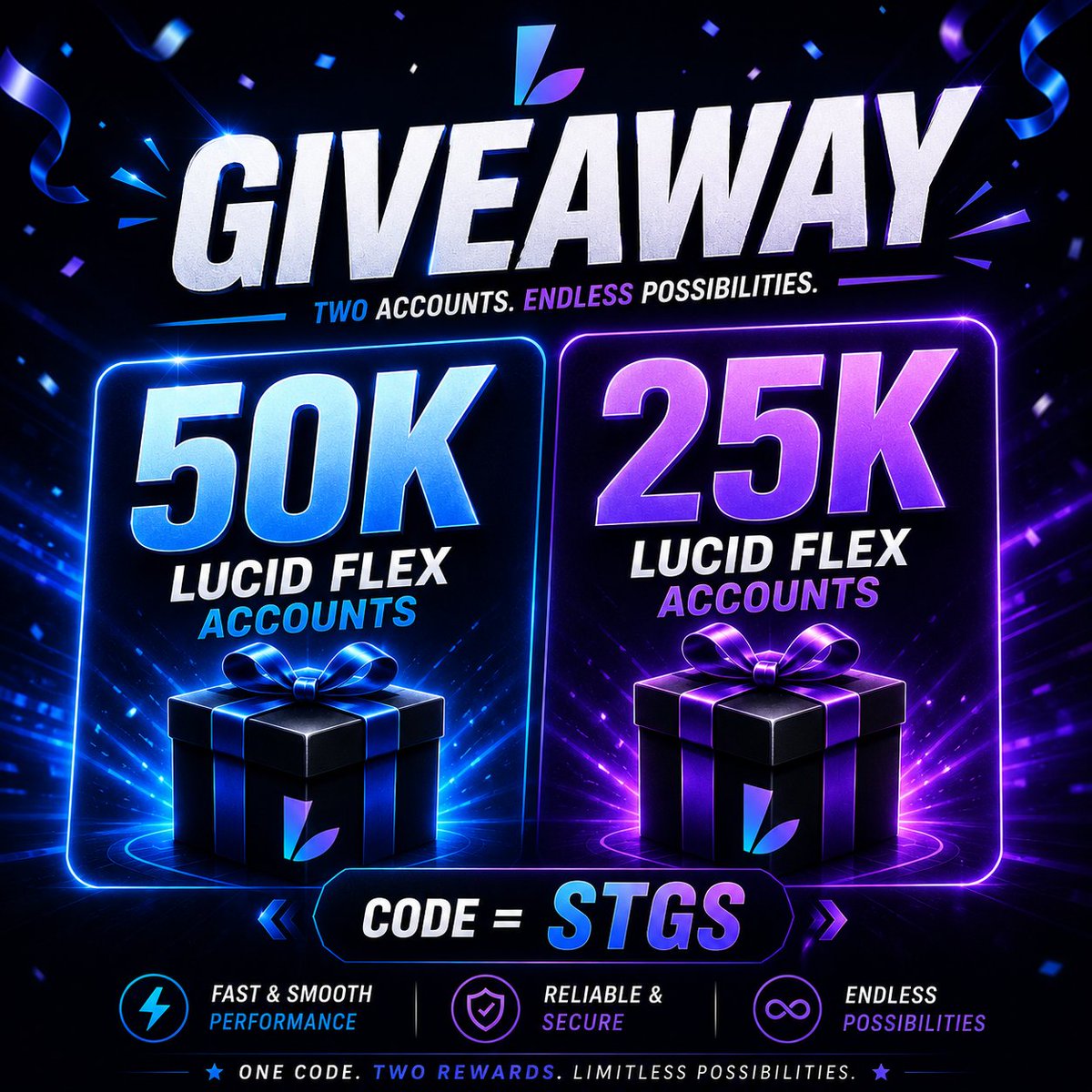 GIVEAWAY Alert  

1 LUCID FLEX 50K Account
1 LUCID FLEX 25K Account 

Tasks to do :  
1) Like and retweet this post  
2) Follow me <a href="/stocksgeeks/">Umang</a>
3) Tag 3 fellow Traders  

Two winners will be randomly selected tomorrow at 11:00 AM NY.