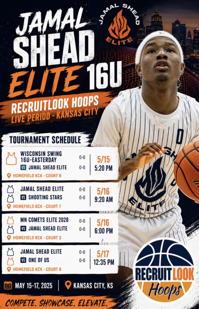 MessiahLynch_'s tweet photo. Live Period weekend Schedule!
@RL_Hoops Kansas City 

@JamalSheadElite 16U

@CoachTreal2 @KevinOneEye @mcknight_m65248 @MattChampionATX @mosesk225 @th3scouting @TweetsbyCoachP 
@FrankieBur @ETHOOPS75605 @coachterroba @BubbaJennings2 https://t.co/KqNx6v4aUi