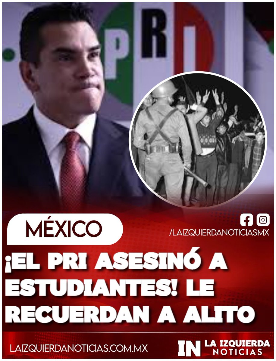 ¡LO TUNDEN! 'Alito' Moreno presume las Olimpiadas de 1968 como logro del PRI, pero las redes lo destrozan recordándole la masacre de Tlatelolco, donde el mismo régimen mató estudiantes. Mientras intenta lavar la imagen de un partido hundido en corrupción, el pueblo no olvida su