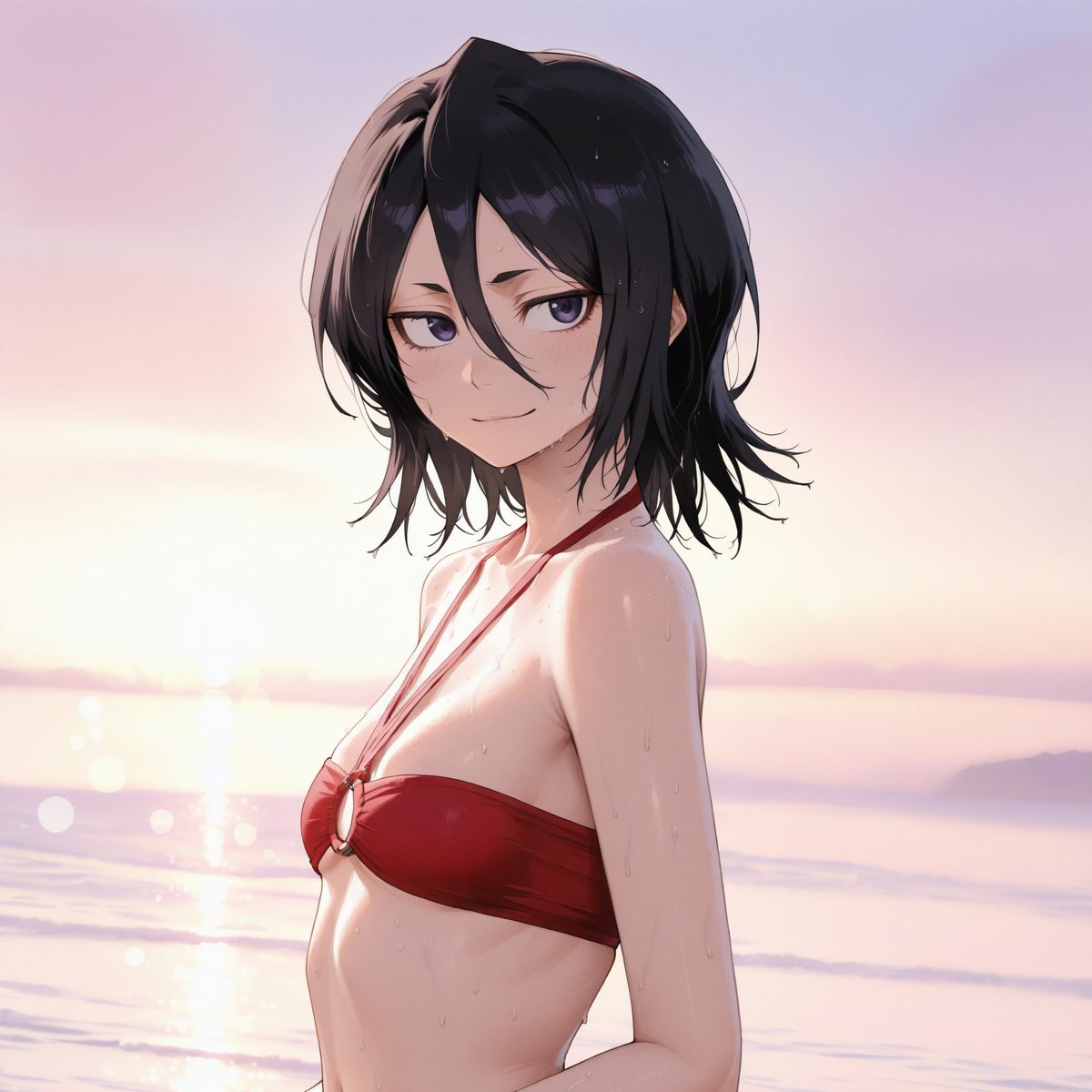 paasAIworks's tweet photo. 🔥 red o-ring bikini Rukia ✨

The reactions to Rukia lately have been absolutely insane…  
So I’m seriously thinking about officially opening my Patreon!
Would you like to see even bolder and more detailed versions?
Just drop a comment and let me know 💬
#ブリーチ #Bleach #朽木ルキア #RukiaKuchiki #イラスト #fanart