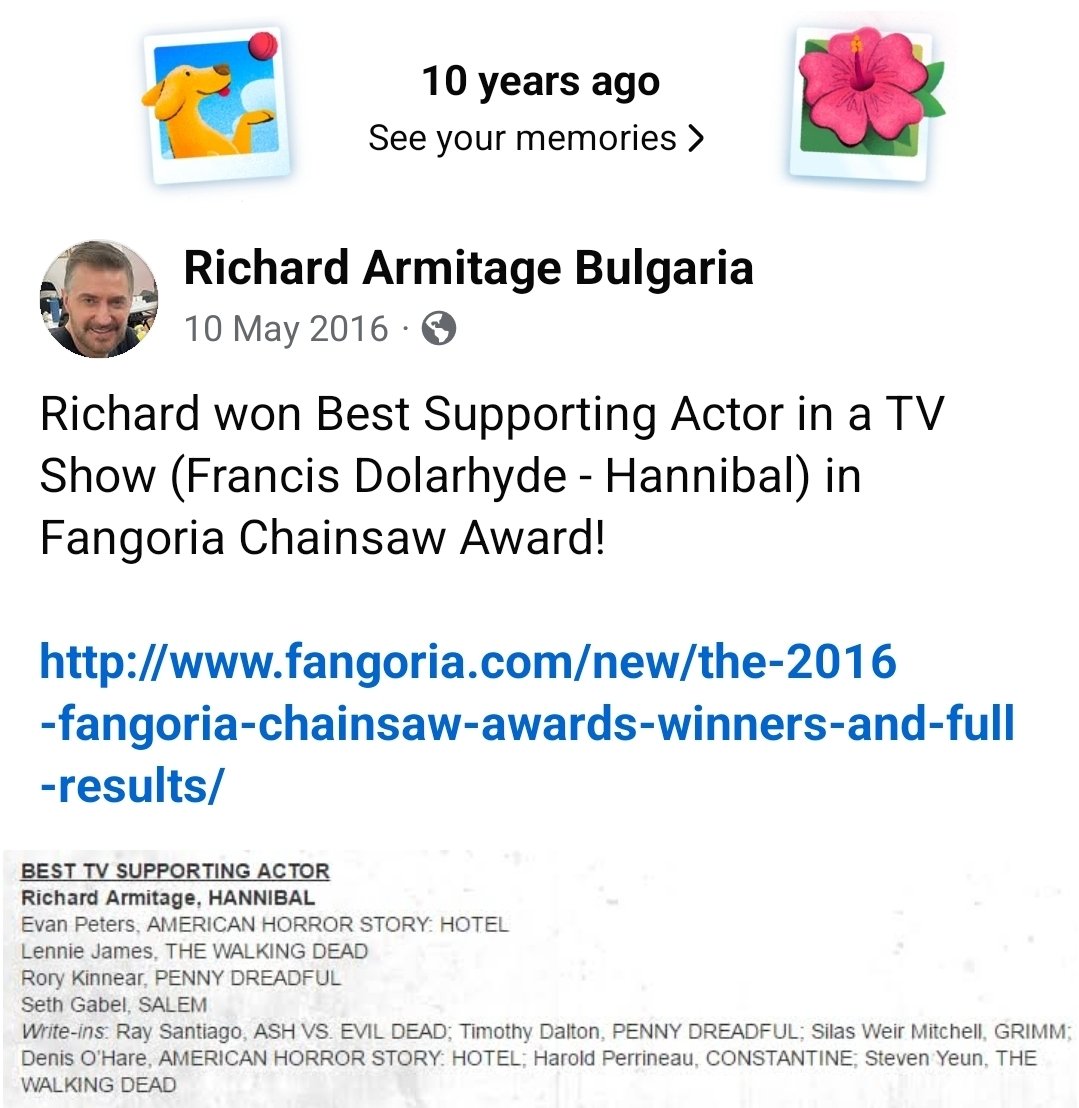 Ten years ago...

#RichardArmitage so utterly deserved this award!!! He was terrific as Francis... and terrifying! 🫣