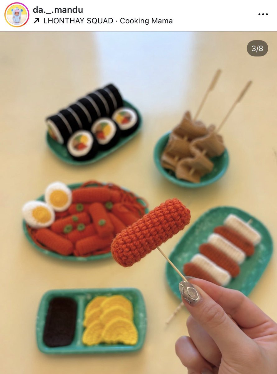 knitting_son's tweet photo. 뜨개분식 퀄리티 😋 진짜 귀엽고 맛있어 보인다 🥰 https://t.co/PCJlzXsk7V