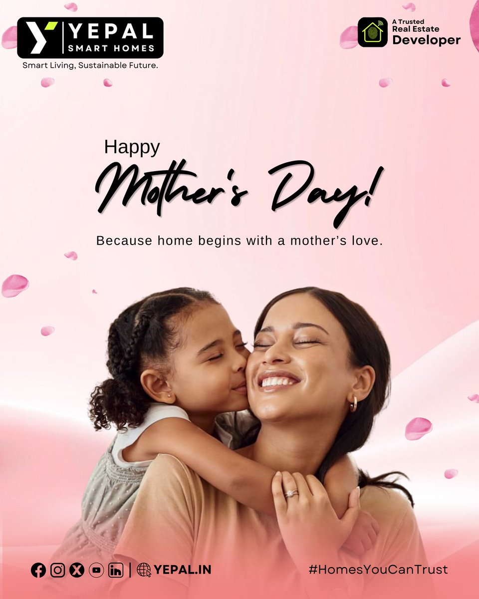 yepal_in's tweet photo. 💖 Happy Mother’s Day! 

#YepalSmartHomes #YepalHomes #HappyMothersDay #MothersDay #MotherLove #HomeBeginsWithMother #FamilyFirst #DreamHome #SmartHomes #SustainableLiving #LuxuryLiving #ModernHomes #RealEstate #TrustedDeveloper #HomesYouCanTrust #SmartLiving #HomeSweetHome https://t.co/0IAXqZB5Yc