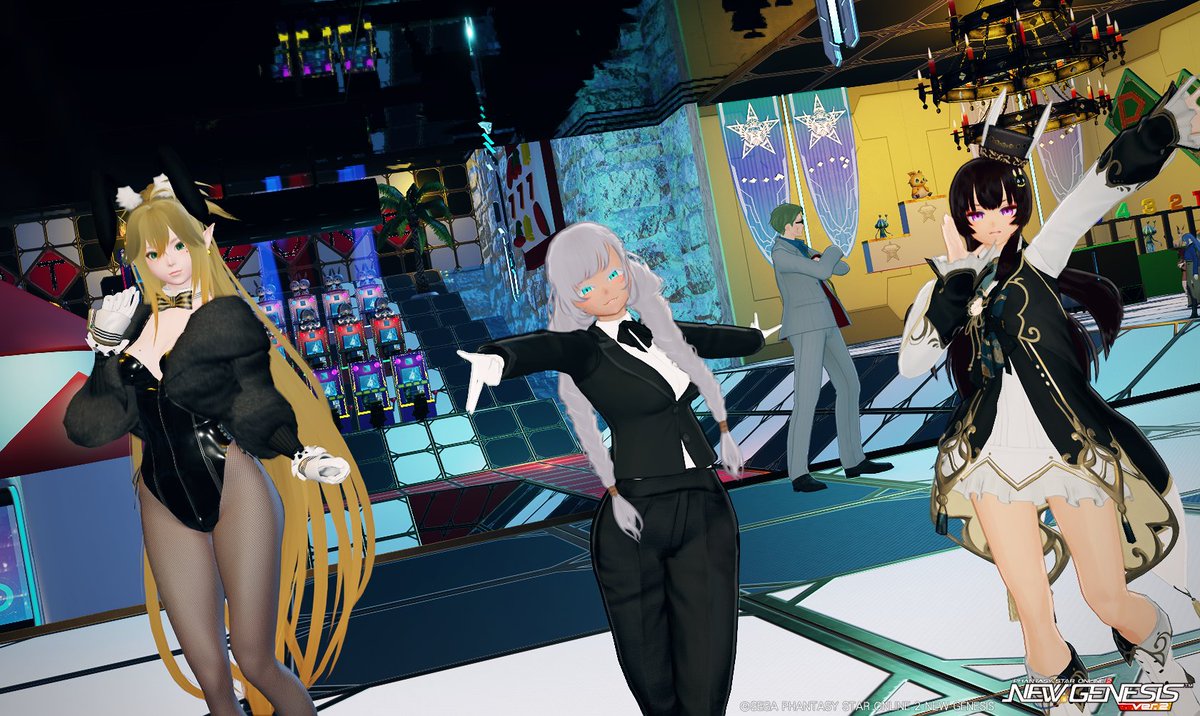 deex_fez's tweet photo. #PSO2NGS_SS #スタらぎ
カジノCSでの集会🎰アウトロー寄りのコーデで参加したけど地下に怪しい施設が在ったからイイよね！ https://t.co/RlWJf3kqUC