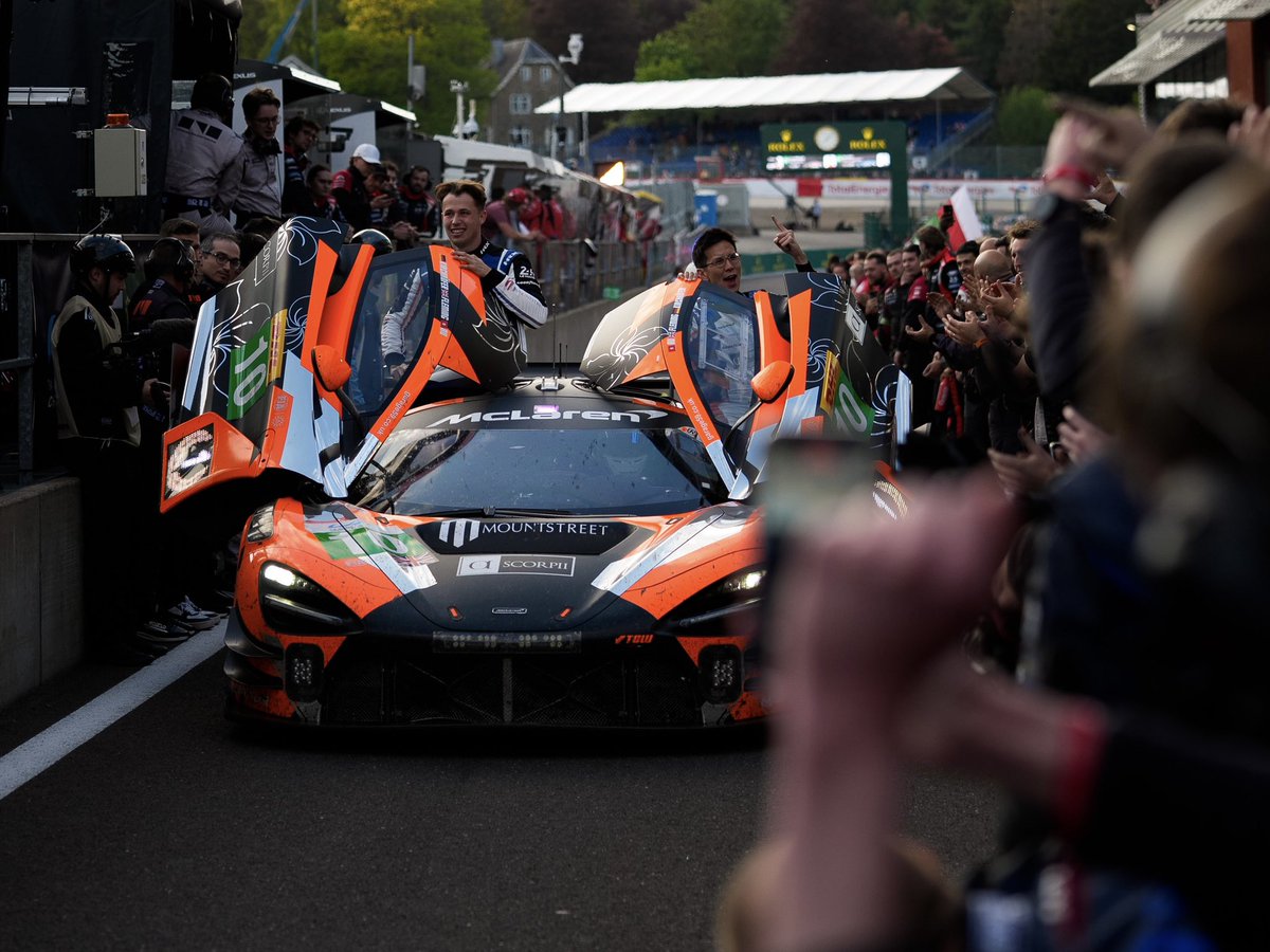 McLarenAuto's tweet photo. A feeling that makes all the hard work and sacrifice worthwhile!

Congratulations to Antares Au, Tom Fleming, Marvin Kirchhôfer and the Garage 59 team on taking your first @FIAWEC race victory.

#McLaren #WEC https://t.co/JE45PwZsvO