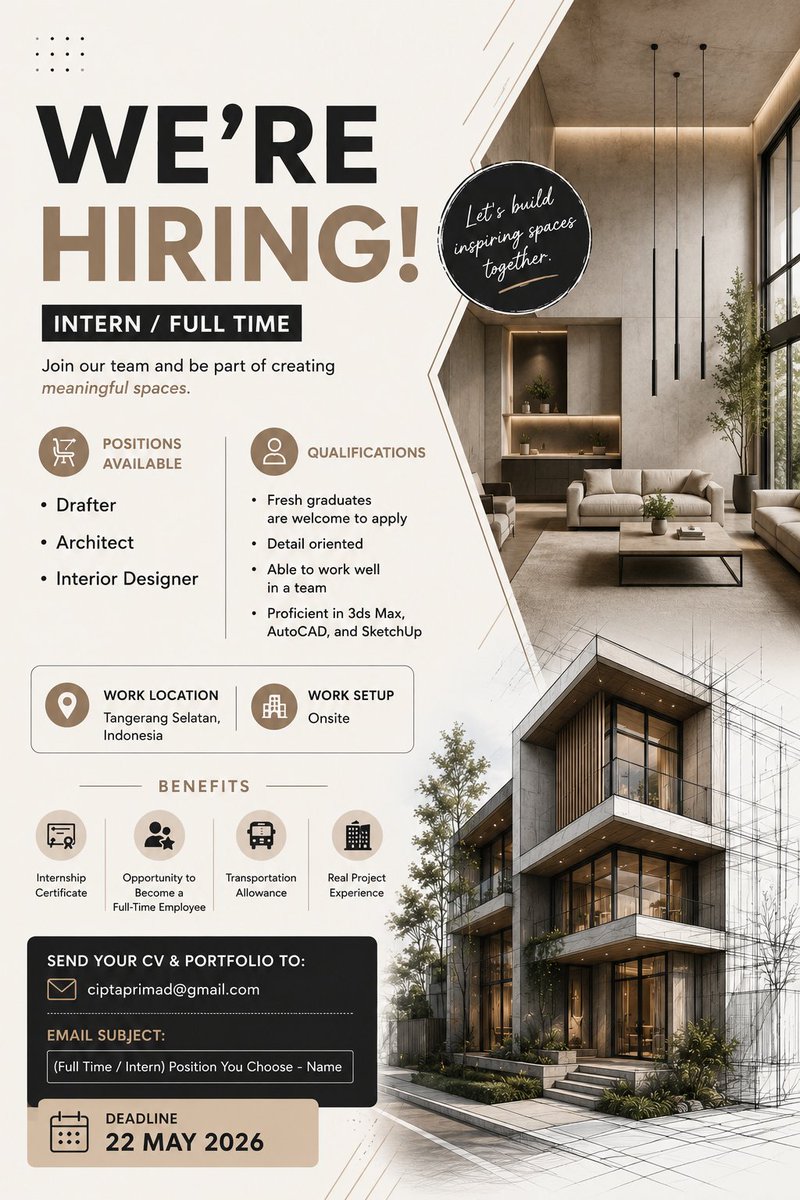 FluffyFluffyawn's tweet photo. #loker #lowongankerja #parttime #arsitek #drafter #interiordesign #kerja #carikerja https://t.co/QyfqvkYLGP